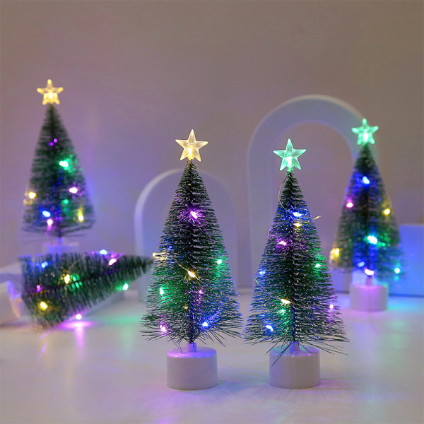 Lysende mini juletræer Smukke små kunstige Xmas T