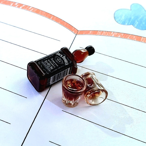 Dukkehus Mini Simulering Miniature Vinflaske Vinkop Decora