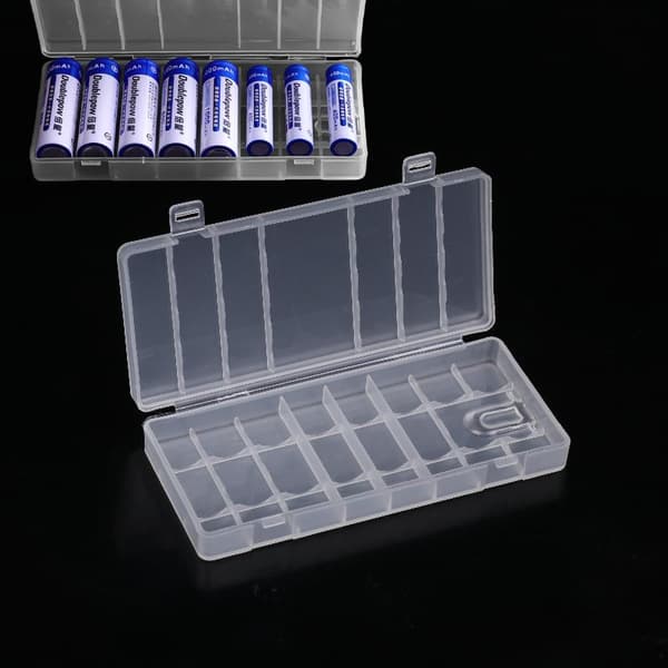 1/3/5 st 8 fack transparent plastbatteriförvaringslåda för AA 1pcs
