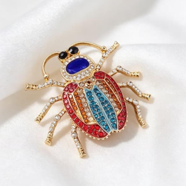 Mode Farverig Mousserende Rhinestone Bille Broche Tøj De