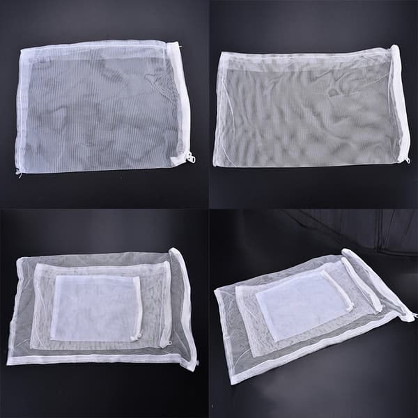 1x akvariefilter lynlås mesh pose fisketank lynlås filterpose 14*21 CM