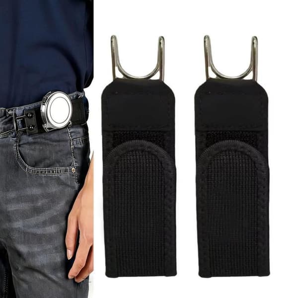 Spännlöst bälteskrok justerbart midjespänne elastiskt midjebälte Black 2pcs