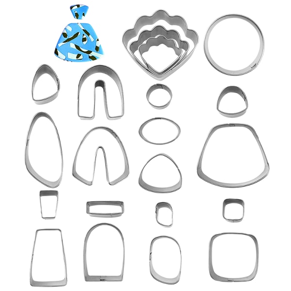 1 sett Polymer Clay ters for øredobber rustfritt stål ter DIY 18pcs