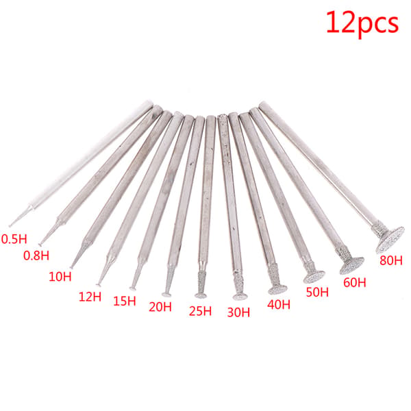 12 stk. bore diamant slibehoved Bur 2,3 mm jade sten skære