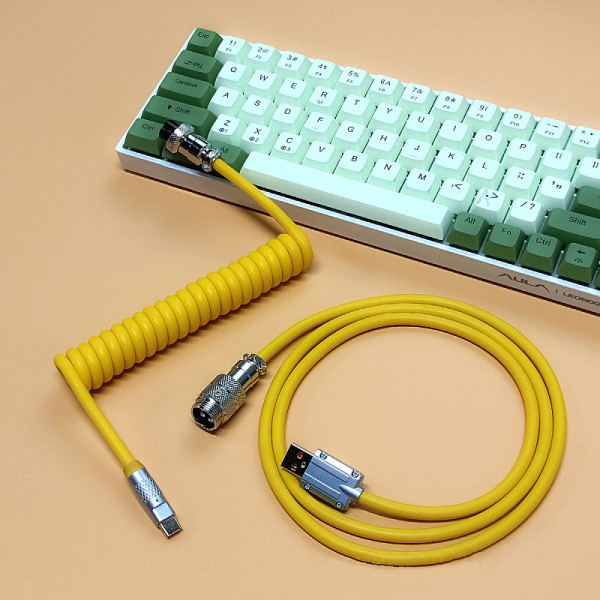 aron 1,8 m oprullet Type-C til USB Et TPU mekanisk tastaturkabel A