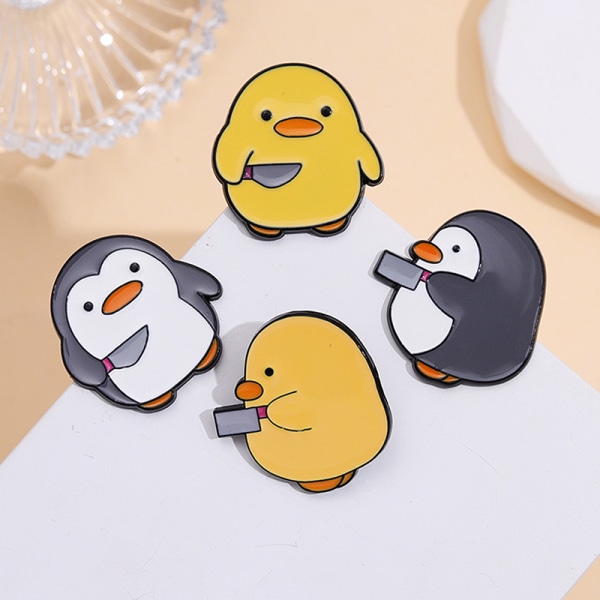 dvs. Killer Emalje Pins Chick Little Penguin Dolk Brosjer Lap A4