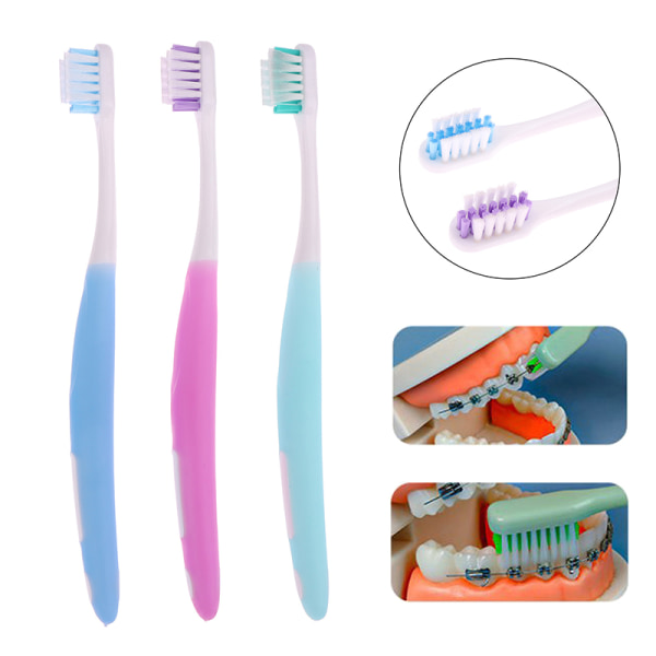 1 Stk Ortodontiske tannregulering Tannbørste Munnhygieneverktøy U-formet  Pink 95f8 | Pink | Fyndiq