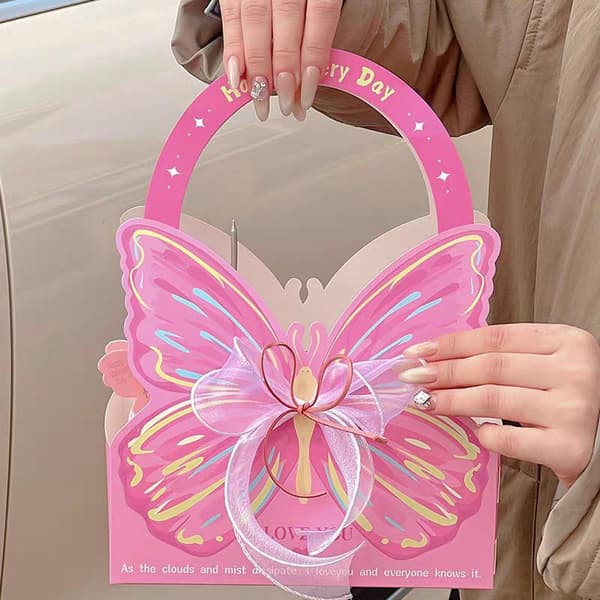 Fjäril Handhållen Blomlåda Transparent PVC Purple