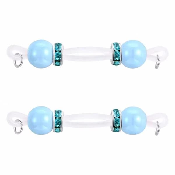 2 st/set Nipple Rings Non Piercing Shiny Zircon Dangle Body Je White B