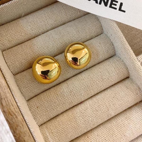 Punk Metall Store Kule Runde Øredobber For Kvinner Jenter Enkel Silver