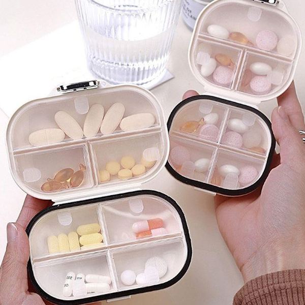 Pill Organizer Mini Storage Weekly Tablet Container Sealed Trav trumpet