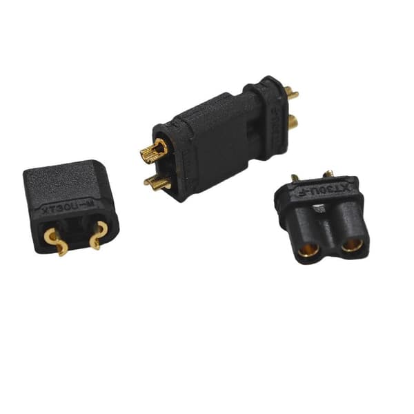 2/6/10 par XT30-U han- og hunstik strømbatteri 2pairs XT30 Black