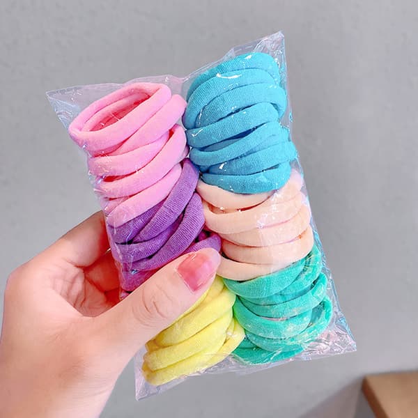 50st flickor elastiska hårtillbehör för barn svart vit gummi Multicolor