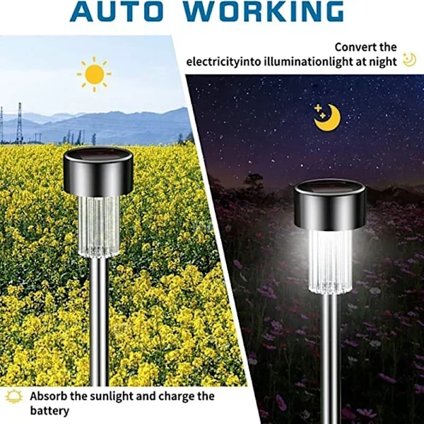 Solar Lamp Powered LED-lys Farverig udendørs regntæt gårdhave warm