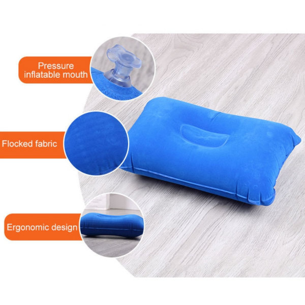 PVC bærbar ultralette oppblåsbare luftputer Nakkestøtte Hea Dark Blue