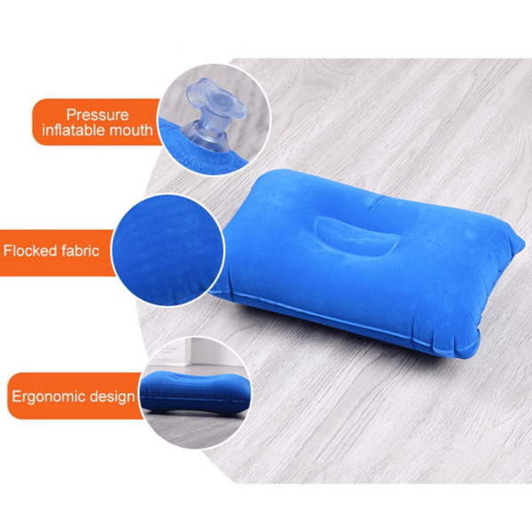 PVC bærbar ultralette oppblåsbare luftputer Nakkestøtte Hea Light Blue