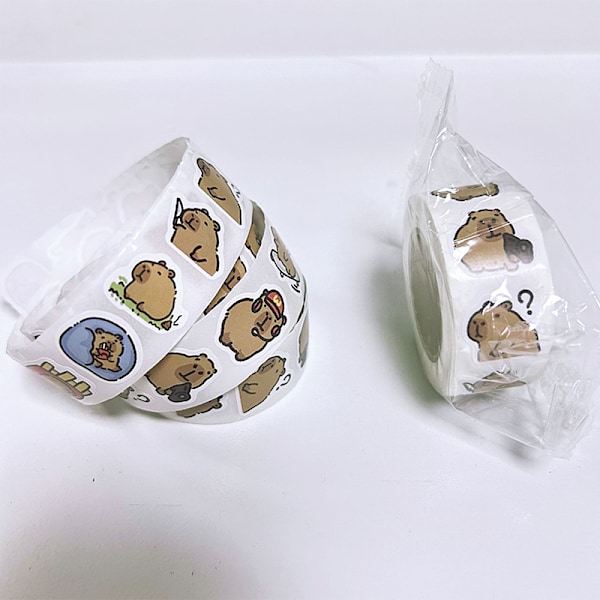 500 stk. Cartoon e Capybara klistermærke rulle til telefonhjelm bærbar computer 500pcs