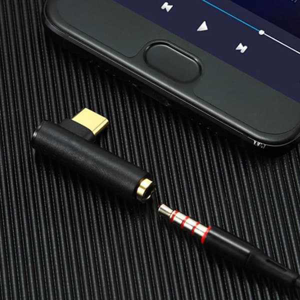 Typ-C till 3,5 mm Jack Converter hörlurar o Adapter o Konvertering Black