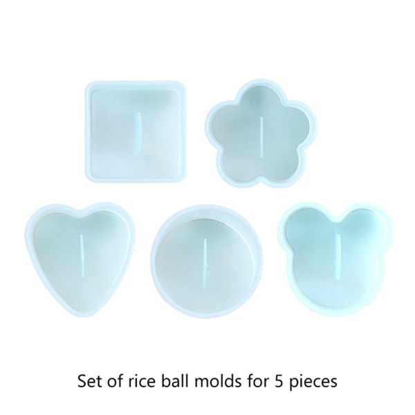 5 st Cartoon Shape Rice Ball Set Sushi Form Bento Stamper Kitc Blue