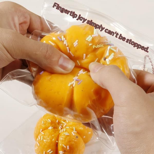 Sensorisk leksak pumpabröd Leksak dekompression för pendling eller tr Orange