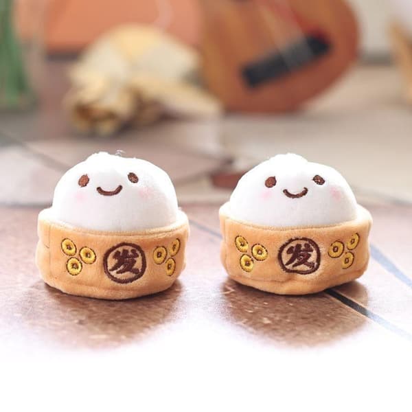 Pehmeä pieni pulla-avaimenperä Kawaii-simulaatio sarjakuva pehmohahmo