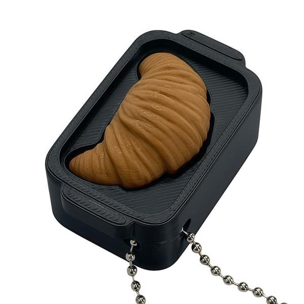 3D-printad Croissant-simulering Stressavlastande Leksaker Nyckelring