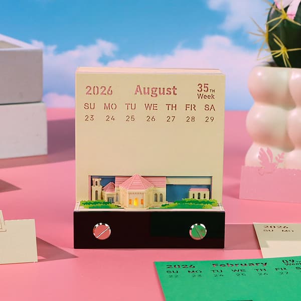 Time Piece Kalender 2026 Skrivebordskalender Med LED-lys 3D Riv-a