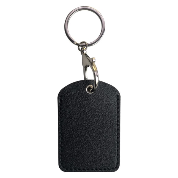 PU Leather Keychain Protective Case Door Lock Access Card Bag K Black