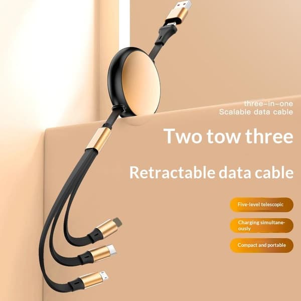 5A 100/120W 3-i-2 Hurtigt USB C-kabel til /Honor Udtrækkelig Port A43