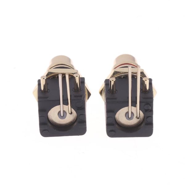 2/4 stk. RCA hunstik PCB panelmonteringsadapter retvinklet Di 1Pair