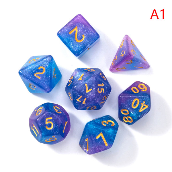 7 Stk Mix Terning Sæt Bærbart Legetøj Til Børn Polyhedral D4 D6 D8 D1 A1