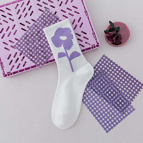 Muoti violetti väri puuvillainen urheilusukat naisille Sweet LoveHe G