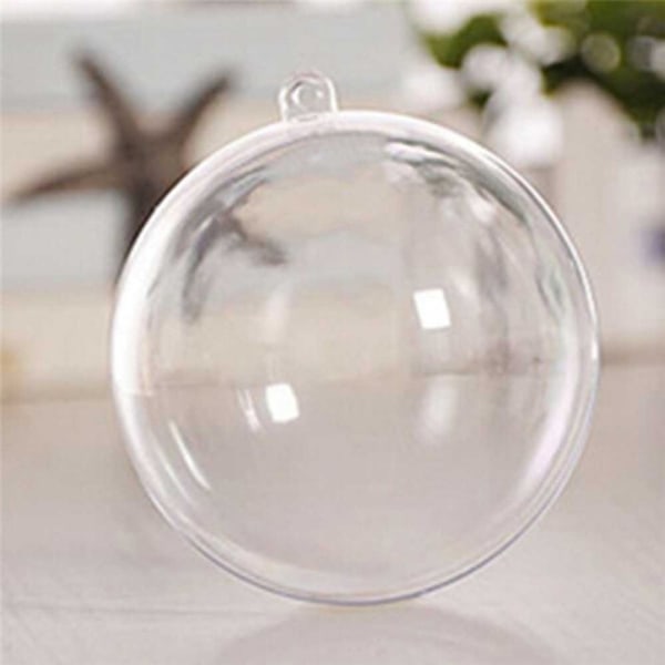 Gjennomsiktig åpen plast juledekor Ball Bauble Ornament 5CM