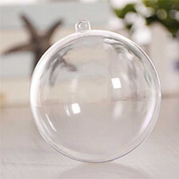 Transparent öppen plast juldekor Ball Bauble Ornament 9CM