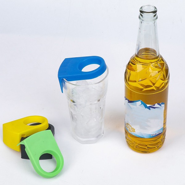 2 stk. Flaskespændeholdere Plastic Drink Clips Cocktail Snaps F Yellow