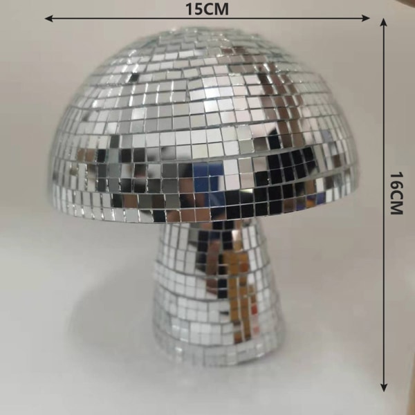 Mushroom Disco Ball Speil Refleks Ball for Bryllupsfest Silver 9 Inch