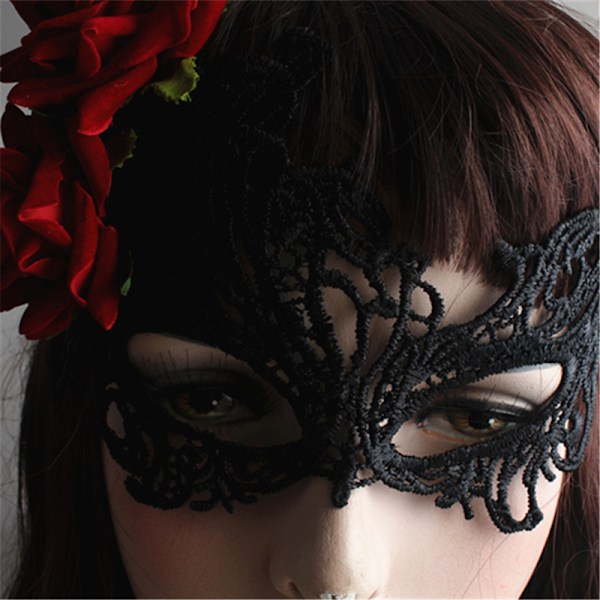 Masquerade-naamio Naisten Venetsialainen naamio Kaunis Elegantti Lady Masque Wine red