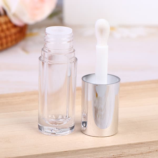 6 ml mini lipgloss-tuber med stav, tom reiseflaske, påfyllbar Silver