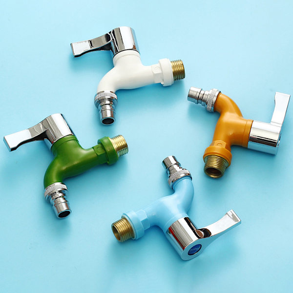 4 farger Kran 1/2" Hann Veggmontert Vaskehine Kran Balc Green