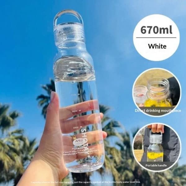Transparent läckagesäker vattenflaska plastdryckesflaska med H White L