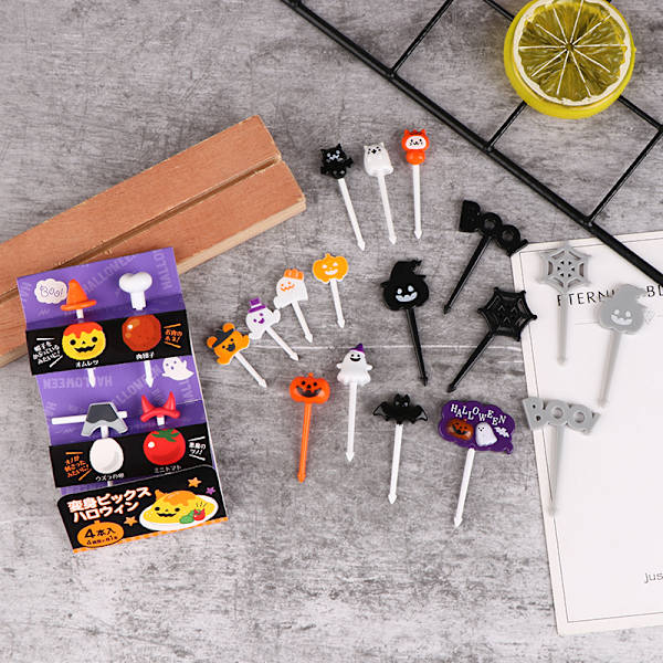 1 pakke Halloween cocktailpinner fruktgaffel mote barnepinner A2