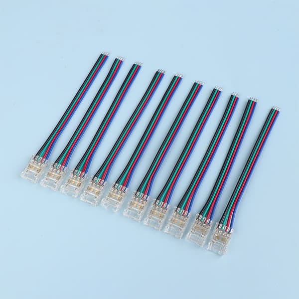 5/10 stk. COB LED ledningsforbinder 8 10 mm forbindelse loddefri mini 5pcs10mm 4P