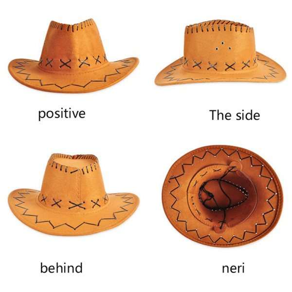 Länsi-Cowboy-hattu miehille, naisille, lapsille, ulkona, leveälierinen tekonahka Dark blue L