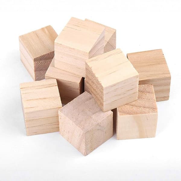50/200/400 stk. Ufærdige tomme mini DIY træfirkantede klodser 1 cm B50