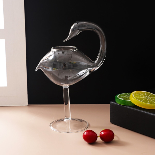 Swan Bird Cocktail Glas Transparent Bägare Glas Med Halm Wi