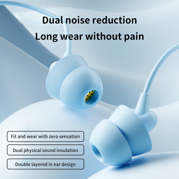 In-ear silikone sove øretelefoner til sove side sove øretelefoner Black-3.5mm