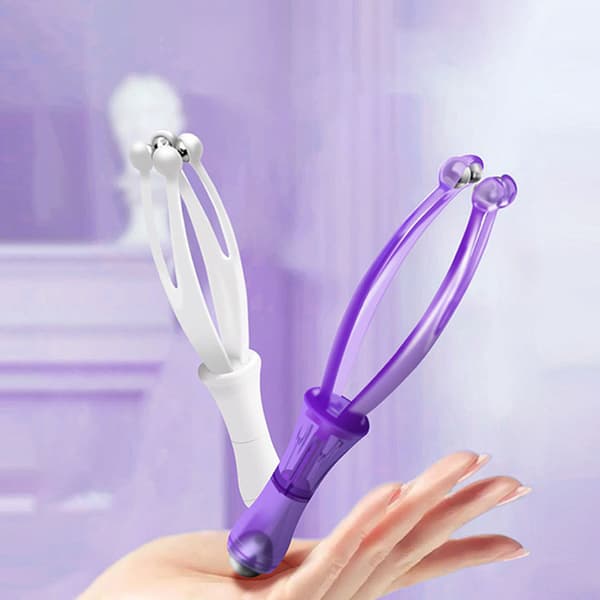 Handhållen Roller Finger Massage Akupunkt Cirkulation Stress Fin Blue