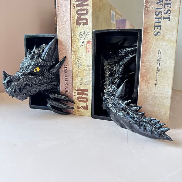 Gotiska Drak Bokstöd Ornament 3D Skräck Drak Dekorativ Bo Purple