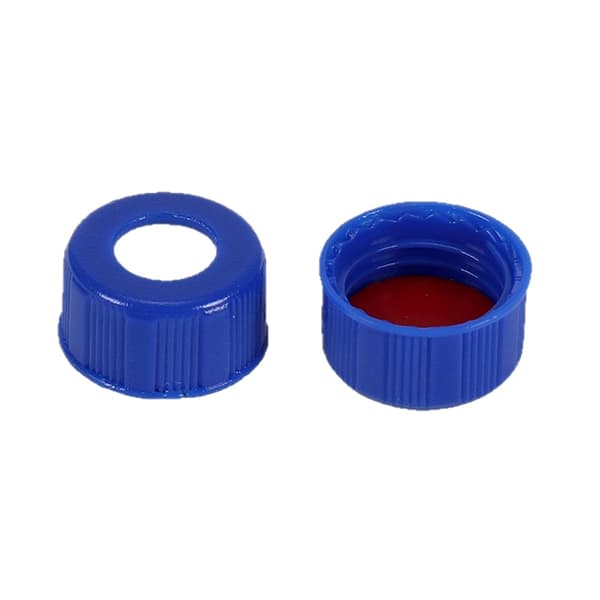 Blå åpen polypropylenhette for kromatografiflaske 2 ml Solid cover