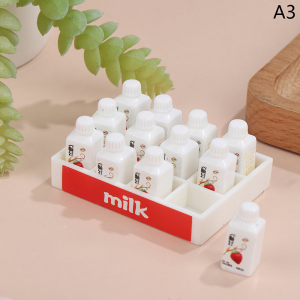 1 Sæt Dukkehus Miniature Simulering Mini Drikkemælk Sæt Legetøj DI A3